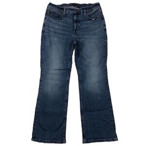 J‎ Crew Jeans Womens Size 29 Denim Blue Mid Rise Flare Crop Ankle Stretch
